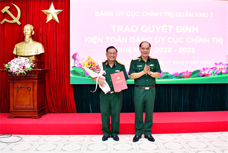 Đại tá Trần Chí Tâm giữ chức vụ Bí thư Đảng ủy Cục Chính trị Quân khu 7 nhiệm kỳ 2020-2025