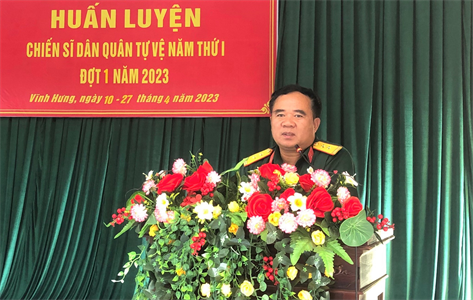 Ban CHQS huyện Vĩnh Hưng khai mạc huấn luyện dân quân
