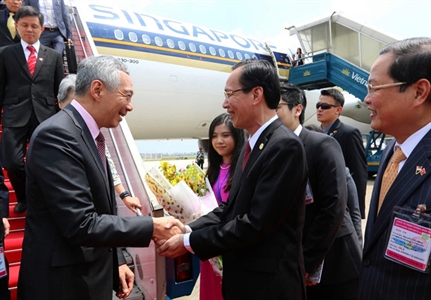 Ảnh:Thủ tướng Singapore Lý Hiển Long vui mừng sau 10 năm trở lại TPHCM