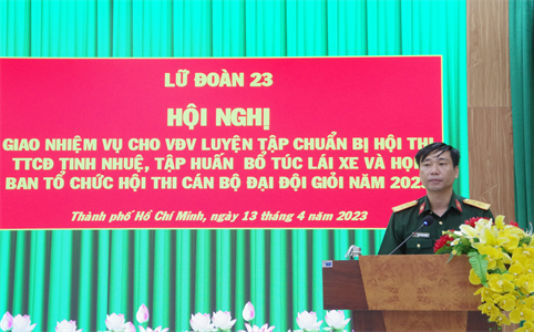 Lữ đoàn 23 giao nhiệm vụ luyện tập chuẩn bị tham gia Hội thi Thông tin cơ động, tinh nhuệ toàn quân năm 2023