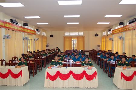Ban CHQS huyện Tân Châu sơ kết nhiệm vụ quân sự, quốc phòng quý I, rút kinh nghiệm tháng đầu huấn luyện năm 2023