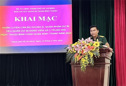 Ban CHQS quận Bình Thạnh khai mạc huấn luyện Dự bị động viên năm 2023