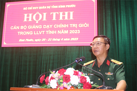 Bộ CHQS tỉnh Bình Phước khai mạc Hội thi cán bộ giảng dạy chính trị giỏi
