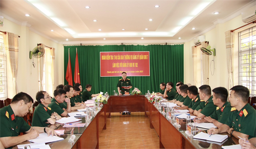 Đoàn kiểm tra 1749 của Ban Thường vụ Đảng ủy Quân khu 7 kiểm tra Đảng ủy Kho VK102