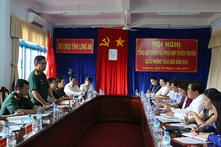 Bộ CHQS tỉnh Long An: Tổng kết công tác phối hợp tuyên truyền Quốc phòng toàn dân năm 2016.