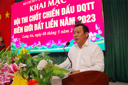 Bộ CHQS tỉnh Long An khai mạc Hội thi chốt dân quân biên giới