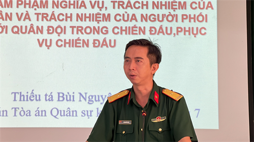 Bộ CHQS tỉnh BR-VT phổ biến, giáo dục pháp luật cho cán bộ, chiến sĩ mới năm 2023