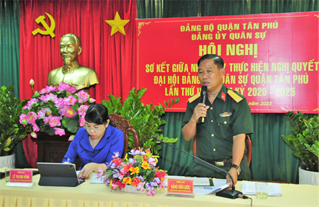 Đảng ủy Quân sự quận Tân Phú sơ kết giữa nhiệm kỳ 2020 - 2025