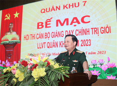 Bế mạc Hội thi cán bộ giảng dạy chính trị giỏi trong LLVT Quân khu 7 năm 2023