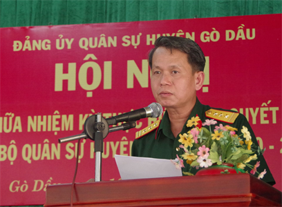 Đảng ủy Quân sự huyện Gò Dầu sơ kết giữa nhiệm kỳ thực hiện Nghị quyết Đại hội Đảng bộ nhiệm kỳ 2020-2025
