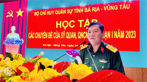 Bộ CHQS tỉnh Bà Rịa-Vũng Tàu học tập các chuyên đề chính trị năm 2023