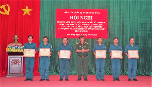 Đảng ủy Quân sự huyện Bàu Bàng, tỉnh Bình Dương sơ kết Nghị quyết số 35