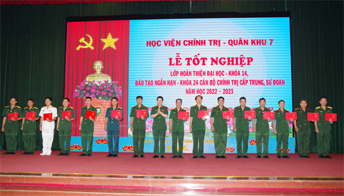 Học viện Chính trị tổ chức lễ tốt nghiệp lớp đào tạo ngắn hạn và hoàn thiện đại học cán bộ chính trị cấp Trung đoàn