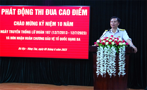 Lữ đoàn 167 phát động thi đua cao điểm chào mừng kỷ niệm 10 năm Ngày truyền thống