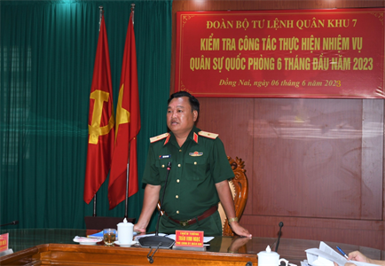 Quân khu kiểm tra kết quả thực hiện nhiệm vụ quân sự, quốc phòng 6 tháng đầu năm 2023 tại Bộ CHQS tỉnh Đồng Nai