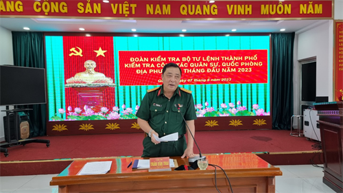 Bộ Tư lệnh TPHCM kiểm tra công tác 6 tháng đầu năm 2023 tại Ban CHQS Quận 1