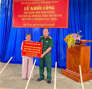 Bộ Chỉ huy Quân sự tỉnh Bình Dương khởi công xây dựng nhà tình nghĩa