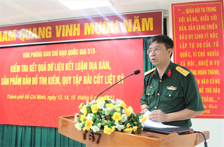 Kiểm tra kết quả dữ liệu kết luận địa bàn, sản phẩm bản đồ tìm kiếm, quy tập hài cốt liệt sĩ