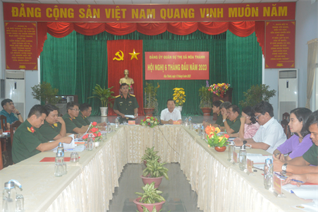 Đảng ủy Quân sự thị xã Hòa Thành hội nghị 6 tháng đầu năm 2023
