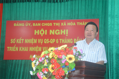 Thị xã Hòa Thành sơ kết nhiệm vụ quân sự, quốc phòng 6 tháng đầu năm 2023