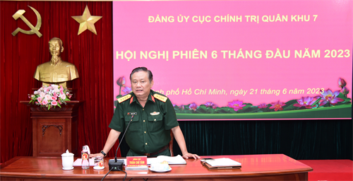 Đảng ủy Cục Chính trị Quân khu hội nghị phiên 6 tháng đầu năm 2023
