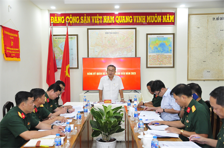 Đảng ủy Quân sự Quận 8 hội nghị phiên 6 tháng đầu năm 2023