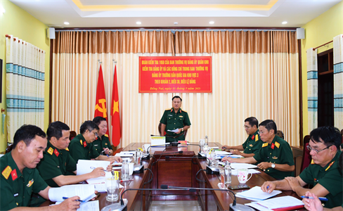 Đoàn kiểm tra 1950 của Ban Thường vụ Đảng ủy Quân khu 7 kiểm tra Đảng ủy Trường bắn Quốc gia khu vực 3
