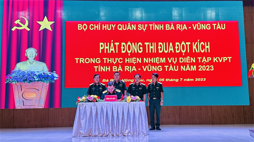 Bộ CHQS tỉnh Bà Rịa - Vũng Tàu phát động thi đua trong thực hiện nhiệm vụ diễn tập khu vực phòng thủ năm 2023