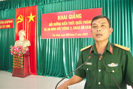 Bộ CHQS tỉnh Tây Ninh khai giảng lớp bồi dưỡng kiến thức quốc phòng-an ninh đối tượng 3