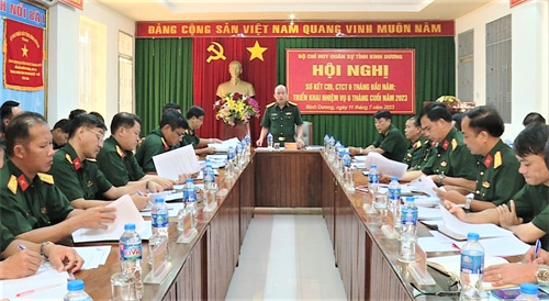 Bộ CHQS tỉnh Bình Dương triển khai nhiệm vụ công tác Đảng, công tác chính trị 6 tháng cuối năm 2023