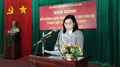 Huyện Gò Dầu khai giảng lớp bồi dưỡng kiến thức quốc phòng và an ninh đối tượng 4