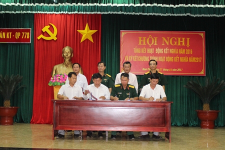Đoàn Kinh tế - Quốc phòng 778: Ký kết hoạt động kết nghĩa năm 2017.