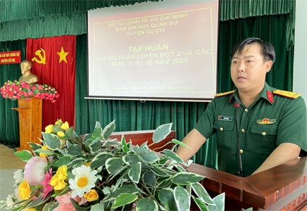 Ban Chỉ huy Quân sự huyện Củ Chi tập huấn cán bộ huấn luyện đợt 2