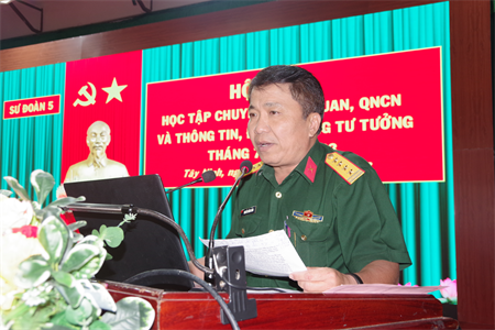 Sư đoàn 5: Học tập chuyên đề sỹ quan, quân nhân chuyên nghiệp và thông tin, định hướng tháng 8-2023