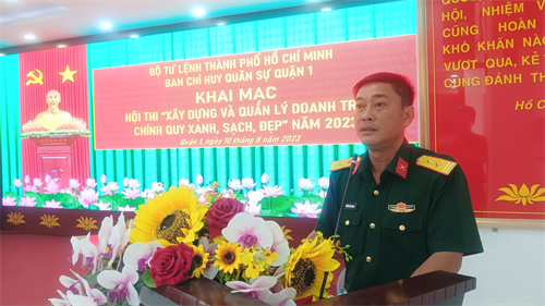 Ban CHQS Quận 1 khai mạc hội thi "Xây dựng và quản lý doanh trại chính quy, xanh, sạch, đẹp"
