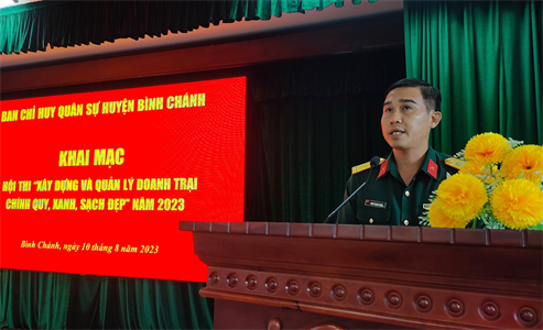 Ban CHQS huyện Bình Chánh khai mạc hội thi  “Xây dựng và quản lý doanh trại chính quy, xanh - sạch - đẹp”