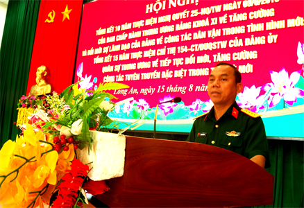 Bộ CHQS tỉnh Long An đẩy mạnh công tác dân vận, tuyên tuyền đặc biệt trong tình hình mới