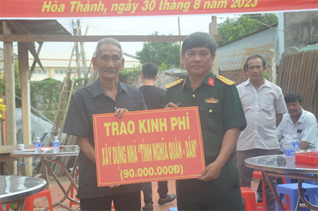 Ban CHQS thị xã Hòa Thành khởi công xây dựng "Nhà tình nghĩa quân - dân"