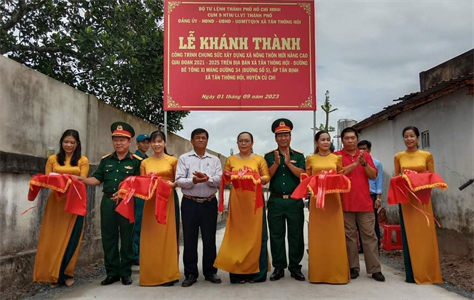 Cụm thi đua 9 LLVT TPHCM khánh thành công trình chung sức xây dựng nông thôn mới giai đoạn 2021 - 2025