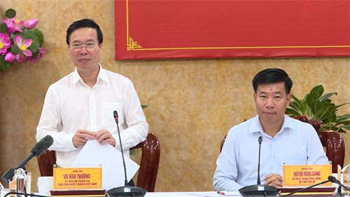 Chủ tịch nước Võ Văn Thưởng làm việc với Tỉnh ủy Bình Phước