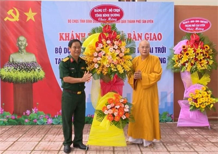 Bộ CHQS tỉnh Bình Dương bàn giao công trình thể dục thể thao ngoài trời