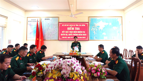 Bộ CHQS tỉnh Lâm Đồng kiểm tra nhiệm vụ quốc phòng, quân sự địa phương Ban CHQS huyện Lâm Hà