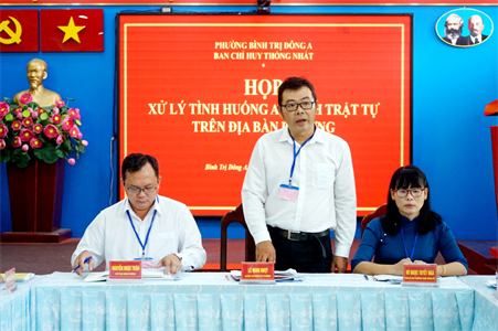 Phường Bình Trị Đông A - quận Bình Tân diễn tập xử lý tình huống an ninh trật tự và diễn tập khu vực phòng thủ