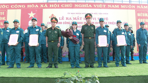 Ban CHQS huyện Bắc Tân Uyên, tỉnh Bình Dương ra mắt Trung đội tự vệ chi nhánh Công ty Triệu Phú Lộc