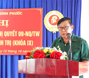 Hội Cựu chiến binh Bình Phước tổng kết 20 năm thực hiện Nghị quyết 09 của Bộ Chính trị