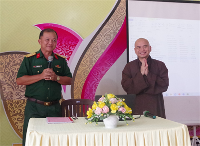 Thành phố Tân An phổ biến kiến thức quốc phòng an ninh cho phật tử
