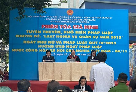 Phường 11, Quận 3 phối hợp tổ chức “Phiên tòa giả định” xét xử tội trốn tránh nghĩa vụ quân sự