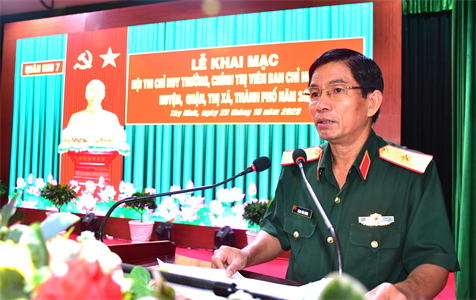 Quân khu 7: Khai mạc Hội thi Chỉ huy trưởng, Chính trị viên Ban CHQS quận, huyện, thị xã, thành phố năm 2023