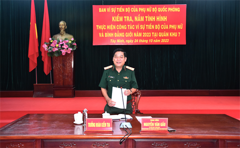 Bộ Quốc phòng kiểm tra công tác Vì sự tiến bộ của phụ nữ và bình đẳng giới tại Quân khu 7