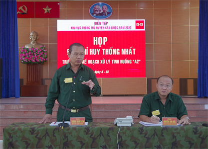 Huyện Cần Giuộc diễn tập khu vực phòng thủ năm 2023